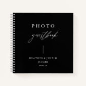 Calligrafie Elegant Black Wedding Photo Guestbook Notitieboek (Voorkant)