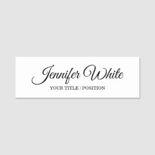 Calligrafie Elegant Black & White Bold Retro Naamplaatje