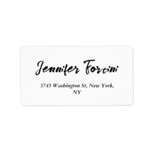 Calligrafie Elegant Black & White Plain Simple Etiket