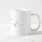 Calligrafie Elegant Black & White Plain Simple Extra Grote Beker (Rechts)