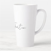 Calligrafie Elegant Black & White Plain Simple Latte Mok (Rechts)