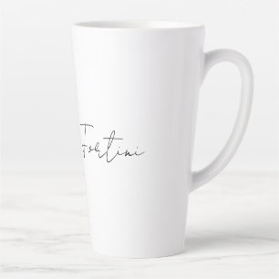 Calligrafie Elegant Black & White Plain Simple Latte Mok