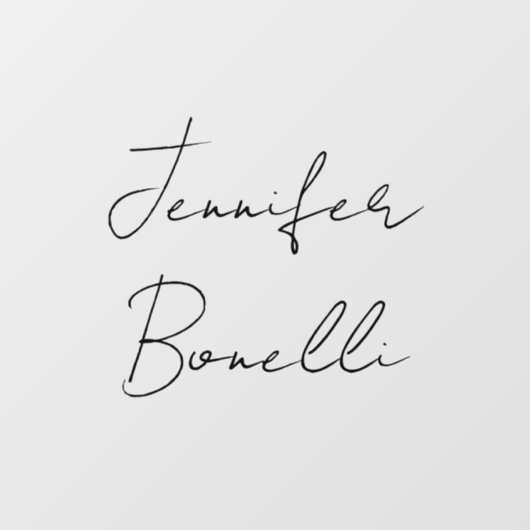 Calligrafie Elegant Black White Plain Simple Name Raamsticker (Vel)