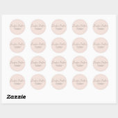 Calligrafie Elegant Black & White Plain Simple Ronde Sticker (Vel)