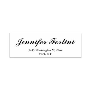 Calligrafie Elegant Black & White Plain Simple Zelfinktende Stempel