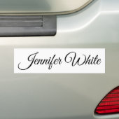 Calligrafie Elegant Black & White Retro Bumpersticker (Op auto)