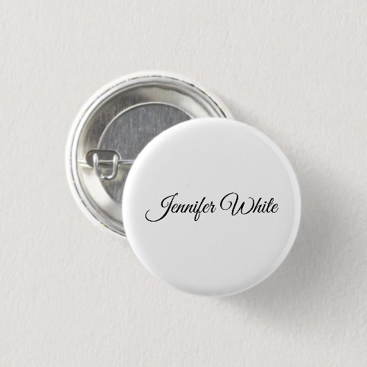 Calligrafie Elegant Black & White Retro Ronde Button 3,2 Cm (Voorkant /achterkant)