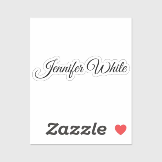 Calligrafie Elegant Black & White Retro Sticker (Vel)