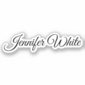 Calligrafie Elegant Black & White Retro Sticker (Voorkant)