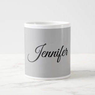 Calligrafie Elegant Bold Retro Grijs Extra Grote Beker