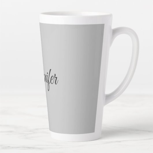 Calligrafie Elegant Bold Retro Grijs Latte Mok (Rechts)