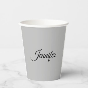 Calligrafie Elegant Bold Retro Grijs Papieren Bekers