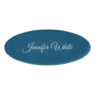 Calligrafie Elegant Ocean Blue Naambadge