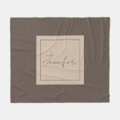 Calligrafie Elegant Plain Simple Name Fleece Deken (Voorkant (Horizontaal))
