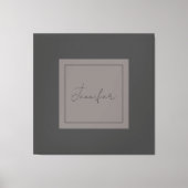 Calligrafie Elegant Plain Simple Name Gray Canvas Afdruk (Voorkant)