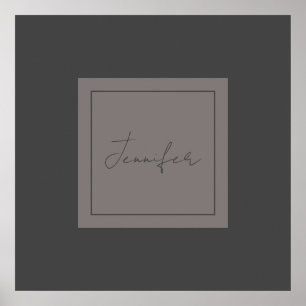 Calligrafie Elegant Plain Simple Name Gray Poster