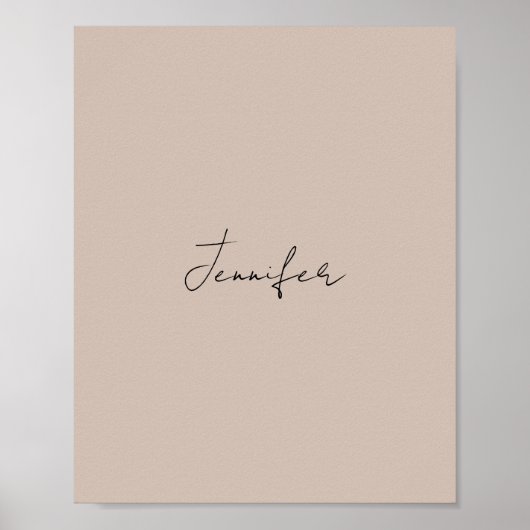 Calligrafie Elegant Plain Simple Name Poster (Voorkant)