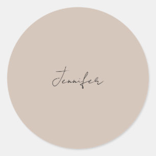 Calligrafie Elegant Plain Simple Name Ronde Sticker
