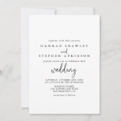 Calligrafie Elegant Script Front & Back Wedding Kaart (Voorkant)