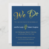 Calligrafie Faux Gold Foil Wedding Invitation Kaart (Voorkant)