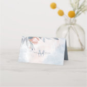 Calligrafie Floral Monogram Dusty Blue ID771 (Achterkant)