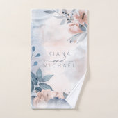 Calligrafie Floral Wedding Dusty Blue ID771 Bad Handdoek (Handdoek)