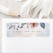 Calligrafie Floral Wedding Dusty Blue ID771 Etiket (Insitu)