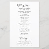 Calligrafie Foral Wedding Program (Achterkant)