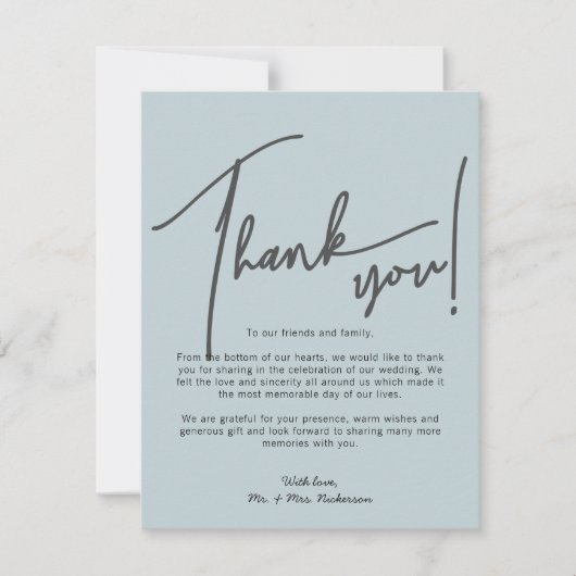 Calligrafie Foto's Weddenschap Hartelijk dank Bedankkaart (Voorkant)