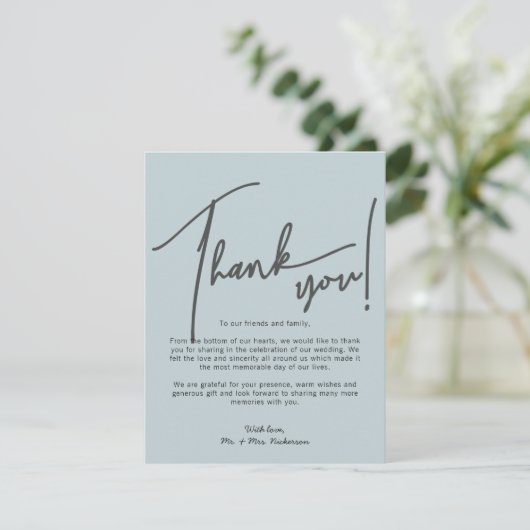 Calligrafie Foto's Weddenschap Hartelijk dank Bedankkaart (Staand voorkant)