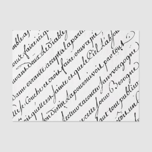 Calligrafie Frans  Script-weefselpapier Tissuepapier (Voorkant)