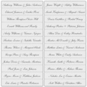 Calligrafie Gastnamen Etiketten Transparant Sticker (Voorkant)