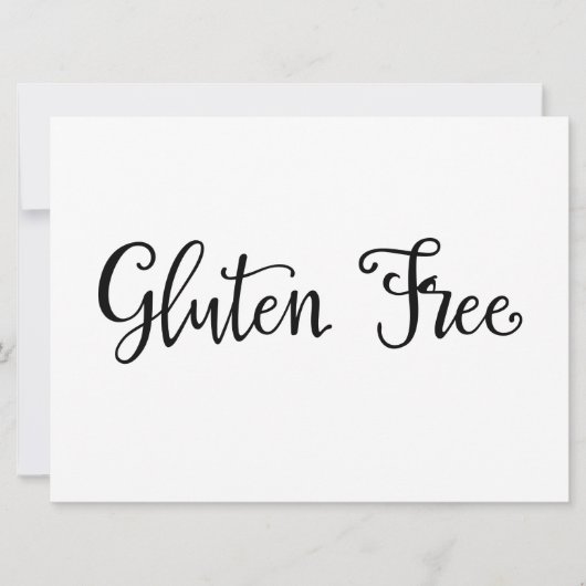 Calligrafie | "Gluten Free" Dietary Needs Sign (Voorkant)