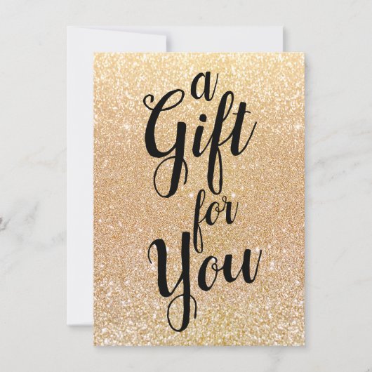 Calligrafie Gold Glitter Cadeaubon (Voorkant)