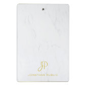 Calligrafie Gold Monogram Professional marmer Mini Klembord (Achterkant)