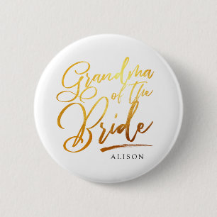 Calligrafie Gold oma van de bruidelegant Ronde Button 5,7 Cm