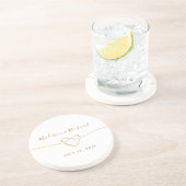 Calligrafie Gold Wedding Onderzetter (Zijkant)