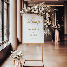 Calligrafie Gold Wedding Welcome Sign Poster