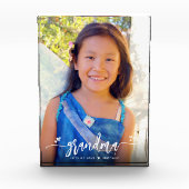 Calligrafie Grandma Heart Aangepaste naam Keepomwi Fotoblokken (Voorkant)