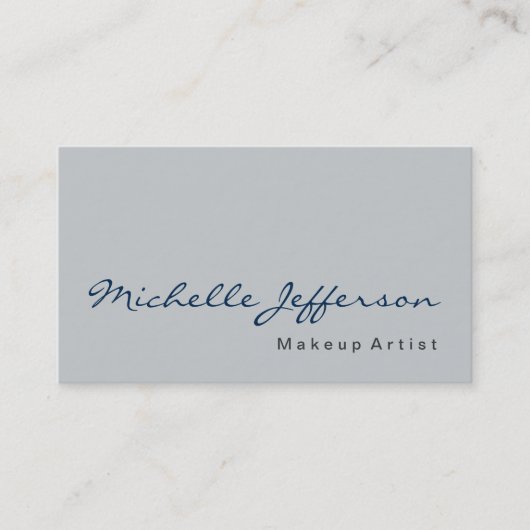 Calligrafie Gray Makeup Artist Visitekaartje (Voorkant)