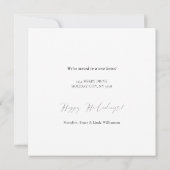 Calligrafie Green Decing New Halls Holiday Moving Aankondiging (Achterkant)