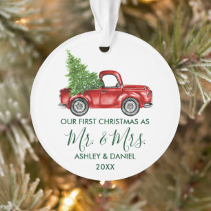 Calligrafie Green Mr. Mrs. Ornament