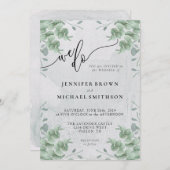 Calligrafie Greenery Eucalyptus Weddenschap Kaart (Voorkant / Achterkant)