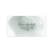 Calligrafie groen en wit RSVP-adreslabel Etiket (Voorkant)
