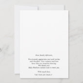 Calligrafie Hallo Baby Birth Announcement Kaart (Achterkant)