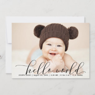 Calligrafie Hallo Wereld Foto Collage Geboorte Aankondiging