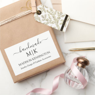 Calligrafie Handgemaakte Monogram of Logo Business Rechthoekige Sticker