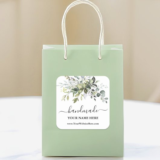 Calligrafie Handgemaakte Waterverf Greenery Vierkante Sticker