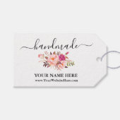 Calligrafie Handgemaakte Waterverf Roze Florence L Cadeaulabel (Voorkant (Horizontaal))