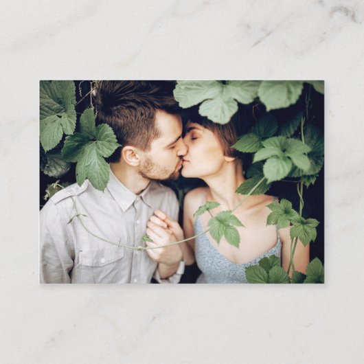 Calligrafie Harde Eucalyptus Groen Bindje QR RSVP Informatiekaartje (Achterkant)